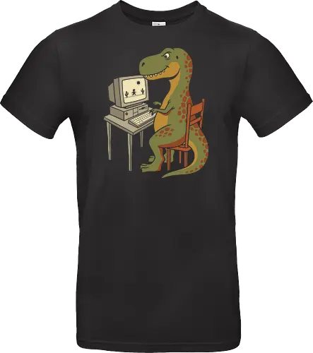 No Connection: The Offline Gamer - funny dinosaur shirt, no internet graphic tee, offline game apparel, retro computer streetwear, tech humor clothing, 90s gamer merch, relatable internet design, cute t-rex shirt, vintage PC aesthetic, web developer fashion - Standard T-Shirt