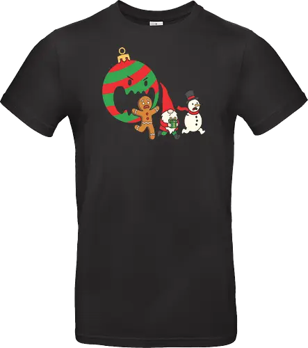 Holiday Havoc: The Killer Ornament - anti christmas streetwear, running gingerbread man design, spooky festive clothing, chaotic winter merch, quirky holiday fashion, aesthetic flat vector art, alternative christmas tee, funny christmas shirt, killer ornament graphic tee, dark humor holiday apparel - Standard T-Shirt