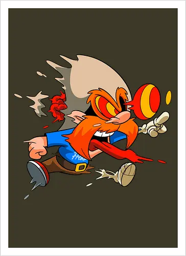 Freaky Oranger Cowboy Horror - Wütender Looney Underground Cartoon Kunst - oranger Cowboy Horror, wütender Cartoon Freaky, oranger Cowboy Skelett, Gehirn springt aus Hut, Underground Cowboy Horror Kunst, Yosemite Sam, horror, schmelzender Zombie Cowboy, Cowboy Horror Geek Druck, oranger Schnurrbart Cartoon Horror, blutende Zunge Cartoon, alternative Cowboy Kunst, Western Cartoon Horror, urbaner Cowboy Geek Druck, Pop Art Cowboy Horror, Cowboy Charakter Horror, dunkler Western Cartoon - Kunstdruck