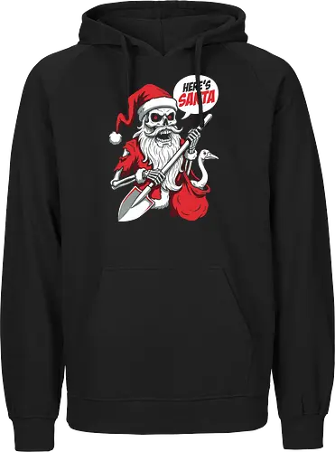 Slay Bells: The Undead Santa - zombie santa shirt, evil santa graphic tee, horror christmas apparel, undead claus clothing, dark humor holiday shirt, creepy christmas streetwear, alternative ugly sweater, skeleton santa merch, spooky festive fashion, anti christmas tee - Fairtrade Hoodie