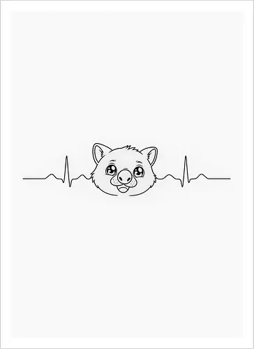 EKG Wolims - Smilow, Twitch, Streamer, Katze, Chaos, Liebe, Herz - Kunstdruck