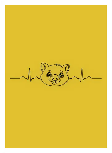 EKG Wolims - Smilow, Twitch, Streamer, Katze, Chaos, Liebe, Herz - Kunstdruck