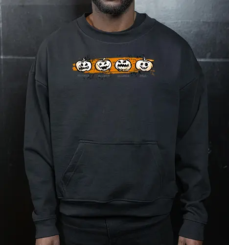 Hallo-ween - Oktober, Halloween, Herbst, Samhain, Kürbis, O'Lantern - Cropped Sweatshirt