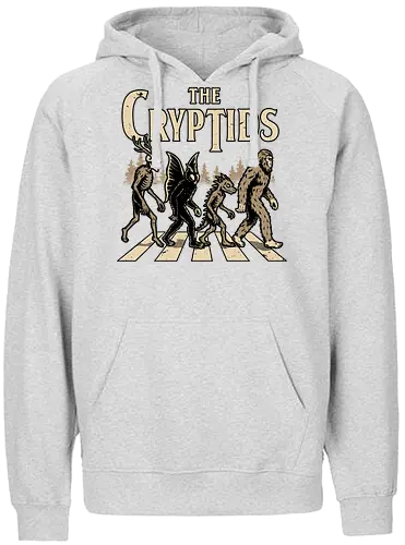Cryptids Album Cover - Spooky Season, cryptids, cryptidm bigfoot, Cryptozoology, Sasquatch, chupacabra, mothman, wendigo, conspiracy, creatures, creature, mythical, Magical Creatures, Mythological Creatures, Strange Creatures, Mythological Creature, Mythical Creature, myth, mythical, legendary, monsters, monster, dark, Rock & Roll, forest, horror, scary, Music, Music Group, Musical, Classic, Rock, Rock And Roll, Rock N Roll, Album Cover, Album, Halloween, Eerie, Fright, Creepy, Halloween Design, Halloween Art, Halloween Aesthetic, Halloween Vibes, fun, Funny, Spooky - Fairtrade Hoodie