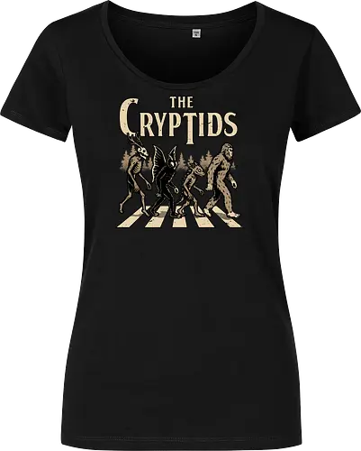Cryptids Album Cover - Spooky Season, cryptids, cryptidm bigfoot, Cryptozoology, Sasquatch, chupacabra, mothman, wendigo, conspiracy, creatures, creature, mythical, Magical Creatures, Mythological Creatures, Strange Creatures, Mythological Creature, Mythical Creature, myth, mythical, legendary, monsters, monster, dark, Rock & Roll, forest, horror, scary, Music, Music Group, Musical, Classic, Rock, Rock And Roll, Rock N Roll, Album Cover, Album, Halloween, Eerie, Fright, Creepy, Halloween Design, Halloween Art, Halloween Aesthetic, Halloween Vibes, fun, Funny, Spooky - Damen T-Shirt