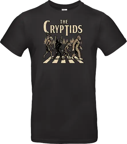 Cryptids Album Cover - Spooky Season, cryptids, cryptidm bigfoot, Cryptozoology, Sasquatch, chupacabra, mothman, wendigo, conspiracy, creatures, creature, mythical, Magical Creatures, Mythological Creatures, Strange Creatures, Mythological Creature, Mythical Creature, myth, mythical, legendary, monsters, monster, dark, Rock & Roll, forest, horror, scary, Music, Music Group, Musical, Classic, Rock, Rock And Roll, Rock N Roll, Album Cover, Album, Halloween, Eerie, Fright, Creepy, Halloween Design, Halloween Art, Halloween Aesthetic, Halloween Vibes, fun, Funny, Spooky - Standard T-Shirt
