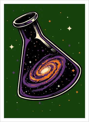Galaxy Science Flask - Galaxy, Space, Astronaut, Astronomer, Astrophysicist, Astronomy, Science, Science Is Magic, Black Hole, Solar System, Stem, Solar, Steam, Research, Physicist, Physics, Technology, Engineer, Engineering, Studying, Study, Scientist, Science, Scientific, Scientists - Kunstdruck