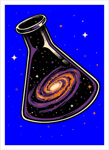 Galaxy Science Flask - Galaxy, Space, Astronaut, Astronomer, Astrophysicist, Astronomy, Science, Science Is Magic, Black Hole, Solar System, Stem, Solar, Steam, Research, Physicist, Physics, Technology, Engineer, Engineering, Studying, Study, Scientist, Science, Scientific, Scientists - Kunstdruck