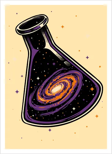 Galaxy Science Flask - Galaxy, Space, Astronaut, Astronomer, Astrophysicist, Astronomy, Science, Science Is Magic, Black Hole, Solar System, Stem, Solar, Steam, Research, Physicist, Physics, Technology, Engineer, Engineering, Studying, Study, Scientist, Science, Scientific, Scientists - Kunstdruck