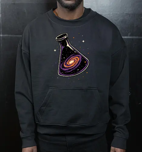 Galaxy Science Flask - Galaxy, Space, Astronaut, Astronomer, Astrophysicist, Astronomy, Science, Science Is Magic, Black Hole, Solar System, Stem, Solar, Steam, Research, Physicist, Physics, Technology, Engineer, Engineering, Studying, Study, Scientist, Science, Scientific, Scientists - Cropped Sweatshirt