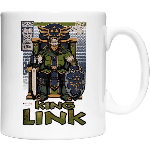 Elf Game King - Retro Vintage, Console, Retro Console, Platform, Fairy, Elf, King, Master Sword, Shield, Comic, Comic Book, Comics, Comic Books, Comic Book Cover, Throne, Video Game, Video Games, Game, Games, Classic Video Games, Classic Video Game, Classic Game, Classic Games, Nostalgia, Nostalgic, Adventure, Fantasy, Vintage, Retro - Keramiktasse