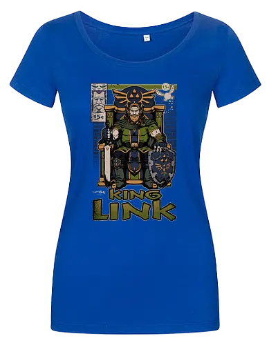 Elf Game King - Retro Vintage, Console, Retro Console, Platform, Fairy, Elf, King, Master Sword, Shield, Comic, Comic Book, Comics, Comic Books, Comic Book Cover, Throne, Video Game, Video Games, Game, Games, Classic Video Games, Classic Video Game, Classic Game, Classic Games, Nostalgia, Nostalgic, Adventure, Fantasy, Vintage, Retro - Damen T-Shirt