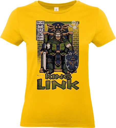 Elf Game King - Retro Vintage, Console, Retro Console, Platform, Fairy, Elf, King, Master Sword, Shield, Comic, Comic Book, Comics, Comic Books, Comic Book Cover, Throne, Video Game, Video Games, Game, Games, Classic Video Games, Classic Video Game, Classic Game, Classic Games, Nostalgia, Nostalgic, Adventure, Fantasy, Vintage, Retro - Standard T-Shirt (Frauen)