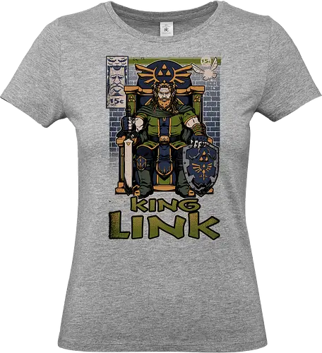 Elf Game King - Retro Vintage, Console, Retro Console, Platform, Fairy, Elf, King, Master Sword, Shield, Comic, Comic Book, Comics, Comic Books, Comic Book Cover, Throne, Video Game, Video Games, Game, Games, Classic Video Games, Classic Video Game, Classic Game, Classic Games, Nostalgia, Nostalgic, Adventure, Fantasy, Vintage, Retro - Standard T-Shirt (Frauen)
