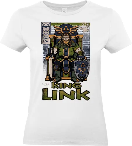 Elf Game King - Retro Vintage, Console, Retro Console, Platform, Fairy, Elf, King, Master Sword, Shield, Comic, Comic Book, Comics, Comic Books, Comic Book Cover, Throne, Video Game, Video Games, Game, Games, Classic Video Games, Classic Video Game, Classic Game, Classic Games, Nostalgia, Nostalgic, Adventure, Fantasy, Vintage, Retro - Standard T-Shirt (Frauen)