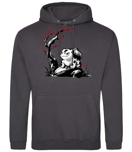 Grass-type sumi e - video games, gamer, gaming, sumi e, sakura, Starter, retro, cute, Pocket - Standard Hoodie