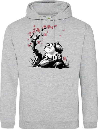 Grass-type sumi e - video games, gamer, gaming, sumi e, sakura, Starter, retro, cute, Pocket - Standard Hoodie