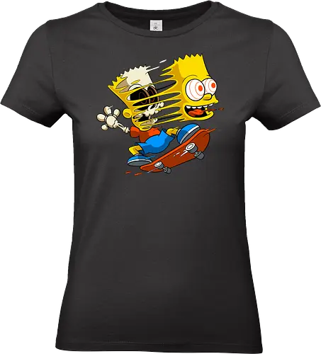 Freaky Gelber Skater Junge Horror - Underground Springfield Cartoon Kunst - gelber Junge Skate Horror, Cartoon Freaky Skater, gelbes Junge Skelett, Gesicht springt Schädel Cartoon, Skate Cartoon Horror, Zombie gelber Junge Skate, Geek Horror Skate Druck, dunkler Springfield Cartoon Skater, hervorquellende Augen Cartoon Horror, alternative Skate Kunst, Underground Cartoon Skater, urbaner Skate Geek Druck, Pop Art Horror Skate, Skater Junge Horror Charakter, Cartoon Skelett Skate - Standard T-Shirt (Frauen)