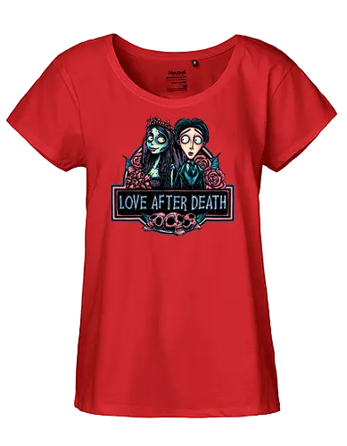 Love after Death - Love, Horror, Halloween, Lovers, death, animation, family, fantasy, movie - Fairtrade Girl Shirt