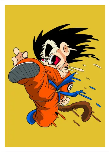 Freaky Oranger Krieger Horror - Underground Anime Affenschwanz Kunst - oranger Krieger Anime Horror, freaky oranges Gi Skelett, halber Schädel Anime, schmelzender Affenschwanz Horror, Underground Anime Horror Kunst, Saiyajin Zombie Krieger, Anime Horror Geek Druck, fliegender Tritt Skelett Anime, Goku, Horror, DBZ, Dragon, rote Augen Anime Horror, alternative dunkle Anime Kunst, japanischer Anime Cartoon Horror, urbaner Anime Geek Druck, schmelzendes Anime Skelett, Pop Art Horror Anime, Anime Krieger Horror Charakter - Kunstdruck