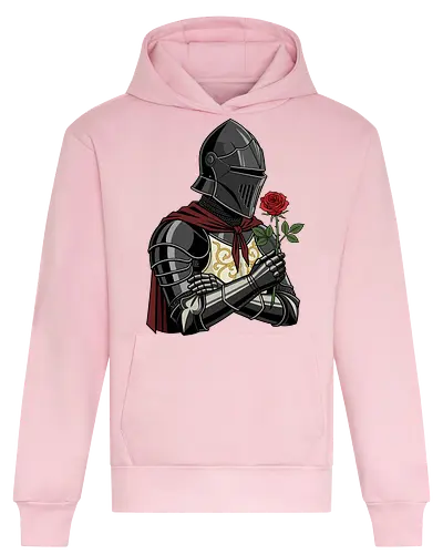 Chivalry and Steel: The Romantic Knight - dark knight shirt, medieval armor graphic tee, knight holding rose apparel, romantic gothic streetwear, D&D player clothing, dark fantasy fashion, chivalry aesthetic tee, comic book style knight, aesthetic warrior merch, fantasy romance design - Heavyweight Hoodie