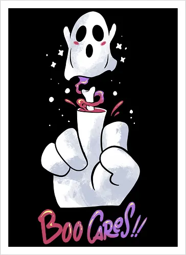 finger of fright  - halloween, pumpkin, scary, creepy, comedy, horror, boo, funny, ghost, trickortreat, cute, beautiful, spooky, happy, ghost, colorful - Kunstdruck
