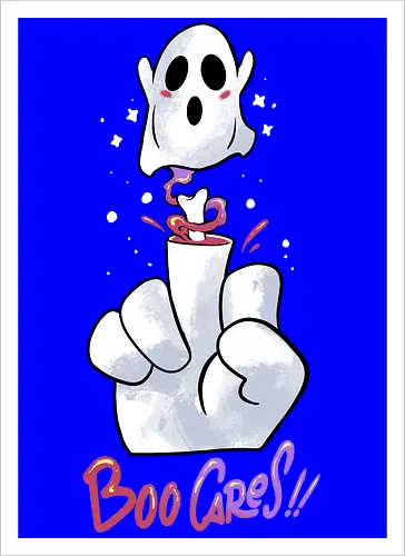 finger of fright  - halloween, pumpkin, scary, creepy, comedy, horror, boo, funny, ghost, trickortreat, cute, beautiful, spooky, happy, ghost, colorful - Kunstdruck