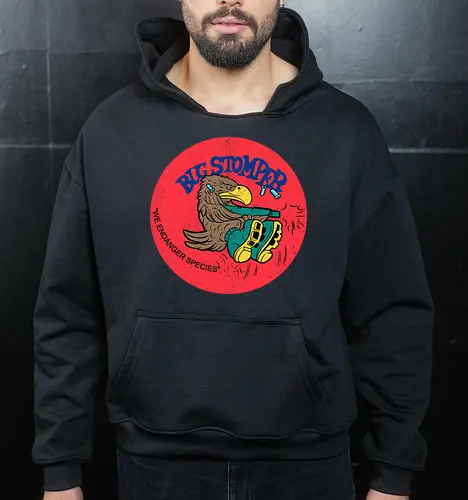 Bug Stomper - aliens, 80s, alien, colonial marines, facehugger, horror, lv 426, nostromo, retro, ripley, sci fi, science fiction, space, weyland yutani, xenomorph - Cropped Hoodie