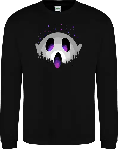 midnight boo - halloween, pumpkin, scary, creepy, comedy, horror, boo, funny, ghost, trickortreat, cute, beautiful, spooky, happy, ghost, colorful - Sweatshirt