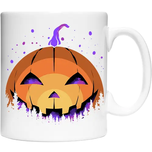 midnight hallow - halloween, pumpkin, scary, creepy, comedy, horror, boo, funny, ghost, trickortreat, cute, beautiful, spooky, happy, ghost, colorful - Keramiktasse