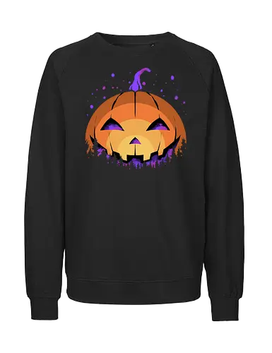 midnight hallow - halloween, pumpkin, scary, creepy, comedy, horror, boo, funny, ghost, trickortreat, cute, beautiful, spooky, happy, ghost, colorful - Fairtrade Sweatshirt