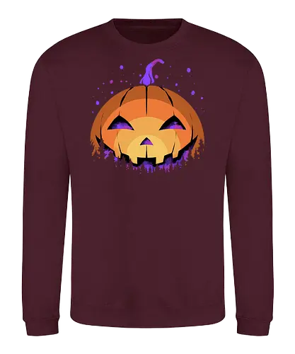 midnight hallow - halloween, pumpkin, scary, creepy, comedy, horror, boo, funny, ghost, trickortreat, cute, beautiful, spooky, happy, ghost, colorful - Sweatshirt