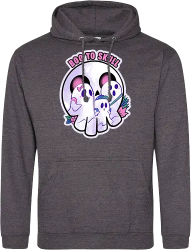 boo to skull - halloween, pumpkin, scary, creepy, comedy, horror, boo, funny, ghost, trickortreat, cute, beautiful, spooky, happy, ghost, colorful - Standard Hoodie