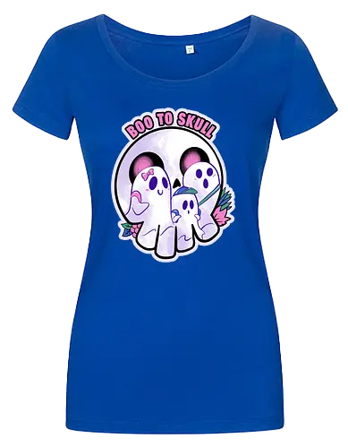 boo to skull - halloween, pumpkin, scary, creepy, comedy, horror, boo, funny, ghost, trickortreat, cute, beautiful, spooky, happy, ghost, colorful - Damen T-Shirt