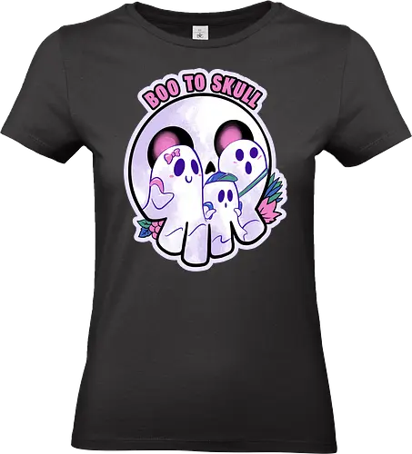 boo to skull - halloween, pumpkin, scary, creepy, comedy, horror, boo, funny, ghost, trickortreat, cute, beautiful, spooky, happy, ghost, colorful - Standard T-Shirt (Frauen)