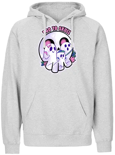 boo to skull - halloween, pumpkin, scary, creepy, comedy, horror, boo, funny, ghost, trickortreat, cute, beautiful, spooky, happy, ghost, colorful - Fairtrade Hoodie