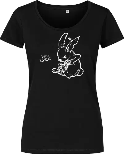 No Luck: The Unlucky Charm - funny dark humor shirt, edgy rabbit graphic tee, no luck apparel, unlucky charm streetwear, punk aesthetic clothing, grunge bunny design, macabre animal shirt, ironic quote tee, alternative goth merch, creepy bunny illustration - Damen T-Shirt