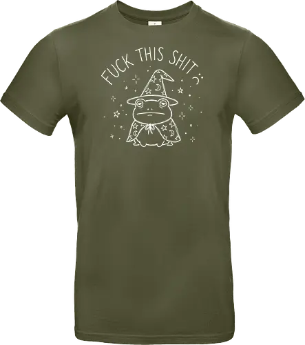 Grumpy Wizard: The Done Frog - funny frog shirt, grumpy wizard graphic tee, sarcastic quote apparel, edgy goblincore streetwear, tired animal clothing, minimalist line art design, dark humor fashion, D&D player shirt, funny introvert merch, aesthetic witchy tee - Standard T-Shirt