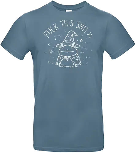 Grumpy Wizard: The Done Frog - funny frog shirt, grumpy wizard graphic tee, sarcastic quote apparel, edgy goblincore streetwear, tired animal clothing, minimalist line art design, dark humor fashion, D&D player shirt, funny introvert merch, aesthetic witchy tee - Standard T-Shirt