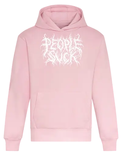 People Suck - people suck, death metal, introverted, anti social, metalhead, black metal, misanthropy, dark aesthetic, heavy metal, deathcore, cyber sigilism, edgy typography, dark art, introvert humor, streetwear - Heavyweight Hoodie