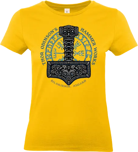 Hammer Works in Asgard - Movie, film, superhero, comics, comic, character, action, sci-fi, science fiction - Standard T-Shirt (Frauen)