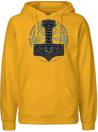 Hammer Works in Asgard - Movie, film, superhero, comics, comic, character, action, sci-fi, science fiction - Fairtrade Hoodie