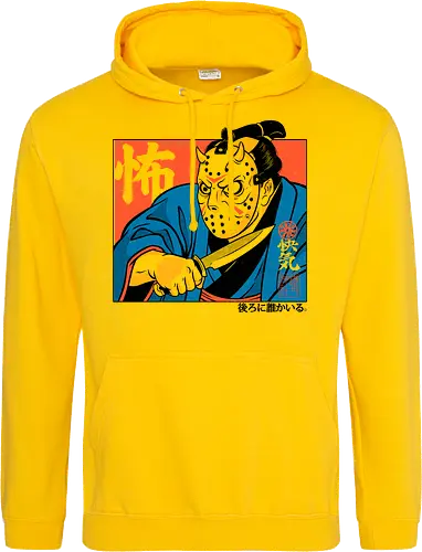 Masked Ronin - ronin, samurai, japanese, japan, horror, slasher, mask, oni, demon, warrior, katana, creepy, dark, gothic, cinema, movie, spooky, monster, geek, illustration - Standard Hoodie