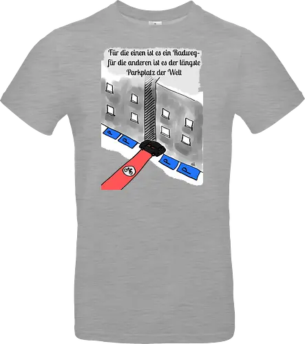 Radwegparker - SUV, Radfahrer, radfahren, Radwegparker, Auto, Streß, Rücksichtslosigkeit, Ärger, Blutdruck - Standard T-Shirt