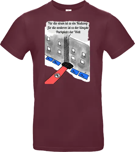 Radwegparker - SUV, Radfahrer, radfahren, Radwegparker, Auto, Streß, Rücksichtslosigkeit, Ärger, Blutdruck - Standard T-Shirt