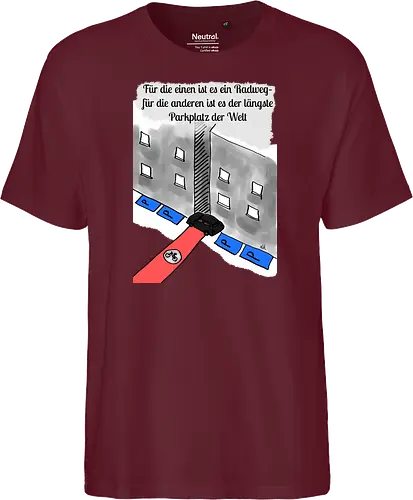 Radwegparker - SUV, Radfahrer, radfahren, Radwegparker, Auto, Streß, Rücksichtslosigkeit, Ärger, Blutdruck - Fairtrade T-Shirt