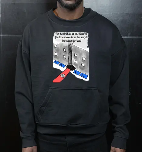 Radwegparker - SUV, Radfahrer, radfahren, Radwegparker, Auto, Streß, Rücksichtslosigkeit, Ärger, Blutdruck - Cropped Sweatshirt