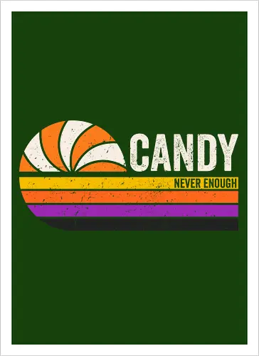 Candy vintage - retro, vintage, candy, halloween, autumn, fall, quote, lettering - Kunstdruck