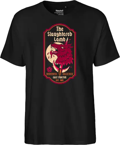 Full Moon Brown Porter - horror, 80s, 80s movies, beer, cult classic, geek, halloween, moon, movies, nostalgia, pentagram, retro, vintage, werewolf, wolf - Fairtrade T-Shirt