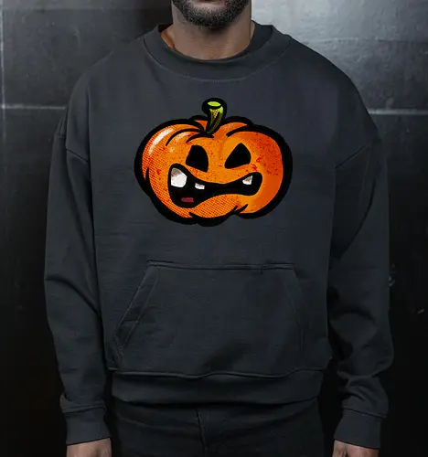 Garstiger Kürbis - Halloween, Kürbis, handgezeichnet, Monsta, Oktober - Cropped Sweatshirt